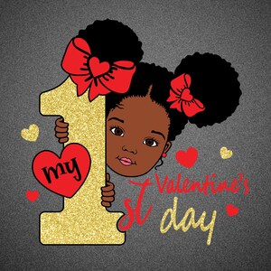 Meu primeiro dia dos namorados Svg, Coração Svg, Afro Girl Svg, Afro Woman Valentine Svg, Valentine afro girl, Peekaboo girl Svg, Afro-americano