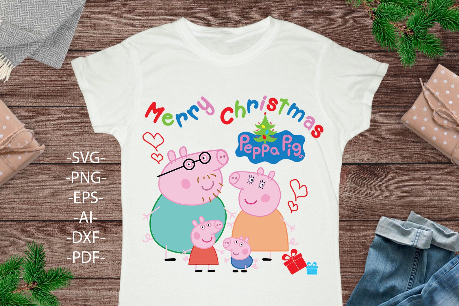 Download Christmas Peppa pig family Svg Peppa pig Svg Peppa pig | Etsy