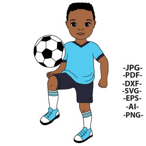 Soccer Boy Svg, Afro Kids Svg, Soccer Sublimation, Soccer Boy Shirt, Afro Boy Svg, Little Boy Clipart, Black Boy Svg, African American Svg