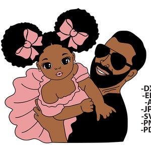 Vatertagssvg, Afro Girl Svg, Dad Svg, Schwarzes Mädchen Svg, Vatertagsshirt, Vatertagsshirt Svg, Süßes Mädchen Svg, Daddy Girl Svg