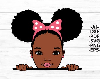 Peek a boo Girl Svg, Afro Girl Svg, Black Woman, Afro Woman Svg, African American, Black History, Black Girl Magic, Svg Cut Files