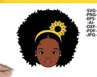 Peekaboo Girl Svg, Afro girl Svg, Sunflower Svg, Afro Puff Hair Svg, Black Girl Svg, Afro baby Svg, Black Woman Svg, African American
