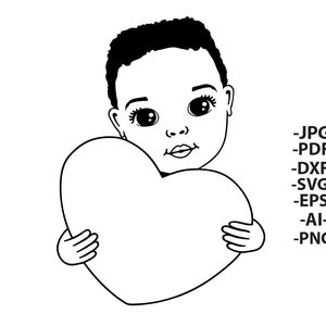 Black Boy Svg, Menino com Coração, Afro Boy Dia dos Namorados, Afro Boy Svg, Cute Afro Svg, Afro Americano, Arquivos Svg