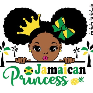 Jamaicaanse kinderen, Jamaicaanse kunst, Jamaicaans shirt, Cute Kid Svg, Peekaboo Girl Svg, Afro Girl Svg, Afro Kid Svg, Black Princess Svg, Svg Cut Files