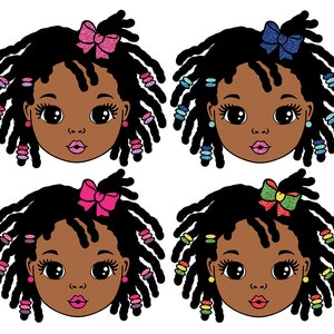 Bella ragazza con Locs, Locs Svg, Black Girl Magic, Melanin Svg, Black Woman Svg, Afro Fashion Girl Png, African American Clipart