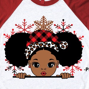 Christmas Peekaboo, Christmas Black Girl Svg, Black Girl Svg, Weihnachten Png Designs, Cute Litle Girl Svg, Afroamerikaner, Svg Plotterdateien