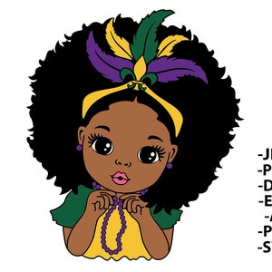 Mardi Gras SVG, Mardi Gras 2024, Black Girl SVG, Peekaboo Girl SVG, Cheveux bouclés SVG, Fat Tuesday SVG, Louisiane SVG, Nouvelle-Orléans SVG