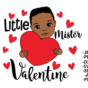 Kleine Mister Valentine Svg, Afro Boy Valentine Svg, Black Valentine Shirt, Valentine Hearts Svg, Black Boy Svg, Love Boy Svg, Melanine SVG