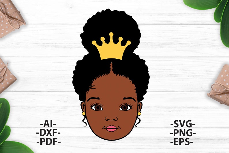 Download Afro girl with crown Afro baby girl Svg Crown Svg Little | Etsy
