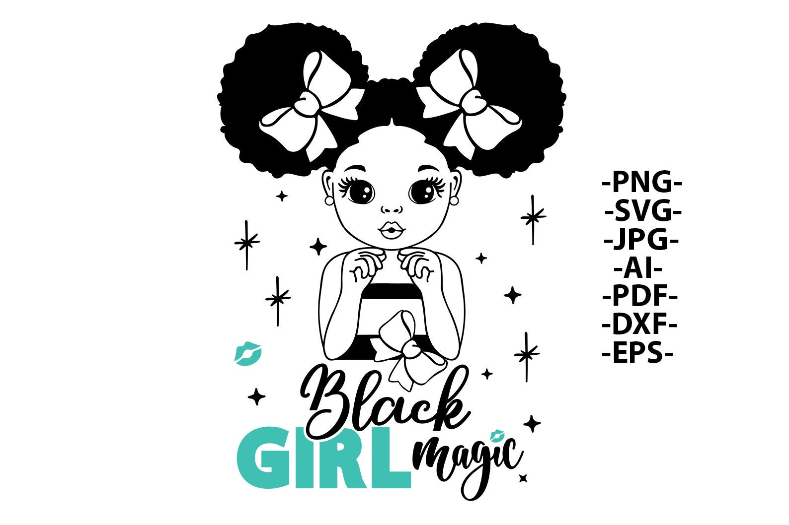 Black Girl Magic SVG: Afro Queen Outline Art (digital Files) - Etsy