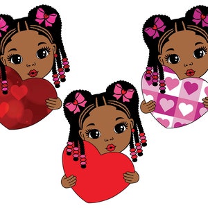 San Valentino Nero Svg, Afro Donna San Valentino Svg, Cuore Svg, Capelli Soffio Svg, Amore Bambino Svg, Melanina SVG, Ragazza Nera Svg, File Png Glitter