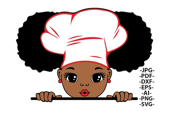 Buy Peekaboo Girl Cook Svg, Black Girl Cooker, Cooking Hat, Afro