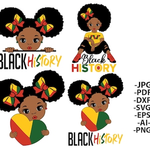 Black History Bundle, Black Girl Zitate, Black History Shirt, Curly Hair Svg, Afro Girl Bundle Svg, Afro Puff Svg, Little Girl Clipart
