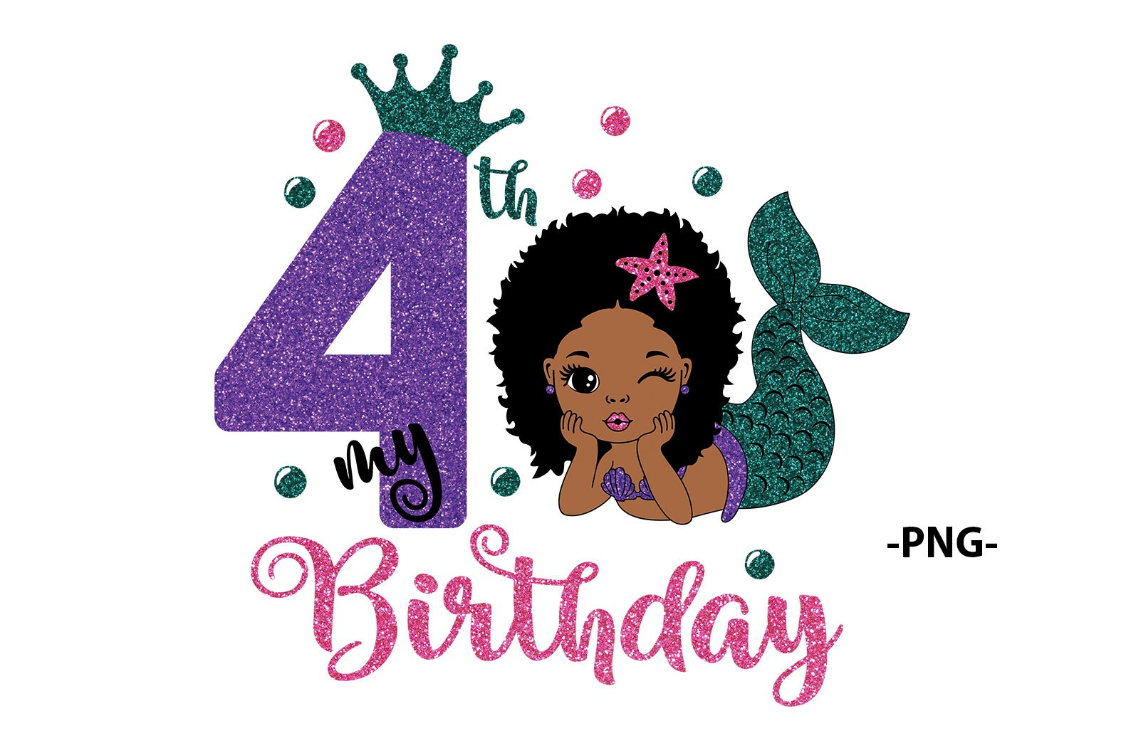 Download My 4th Birthday Afro Mermaid Svg Birthday Mermaid Svg | Etsy