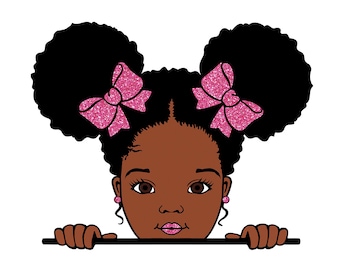 Afro Girl Svg, Peeking Girl Svg, 6 Colors Png, Afro Baby Girl Svg, Kids Afro Svg, African American, Afro Woman, Black History, Svg Cut Files