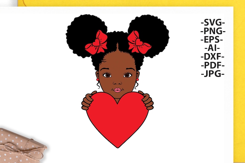 Download Afro Girl Valentine Day Afro Baby Girl Svg Peekaboo Girl Svg Cute Black African Svg Black Girl With Red Heart Afro Girl Tshirt Clip Art Art Collectibles