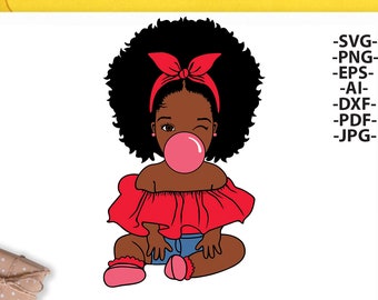 Afro girl Svg, Bubble, Peek a Boo girl, Black Baby Svg, Afro Baby Girl, Black Girl Magic, African American, Black History, Svg cut files