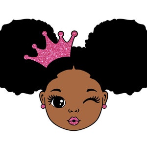Black Princess Girl, Afro Queen Svg, Black Girl Svg, Melanin Queen, Black Girl Magic, 3 PNG Glitter, Svg Cut Files