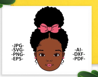 Peek a boo girl Svg, Afro Girl Svg, Puff Hair, Black Little Girl Svg, Black Princess Svg, Afro Woman, Black History, Svg Cut files