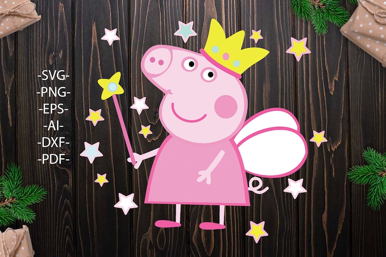 Download Peppa Pig with stars Peppa pig Svg Peppa pig Birthday | Etsy