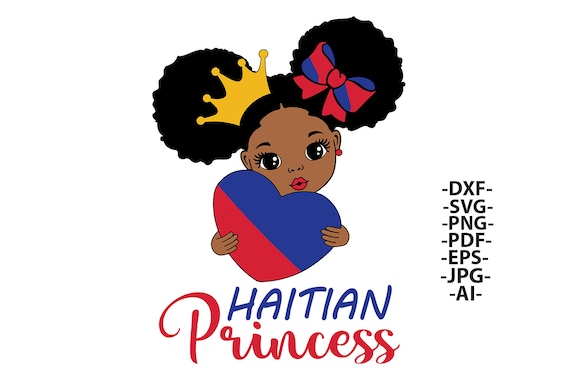 Haitian Princess Haiti Flag Heart Shaped T-Shirt Haitian Princess Haiti Flag Heart Shaped T-Shirt