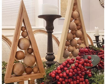 Wood Christmas Tree Tabletop Decoration | Three Sizes Available