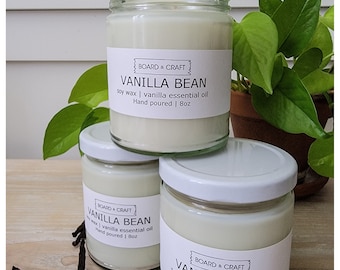 Vela con aroma a vainilla / Vela de soja natural / Vela en tarro