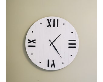 Large Farmhouse Wood Wall Clock