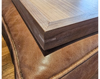Low Profile Modern Rectangular Wood Serving Tray | Ottoman Tray