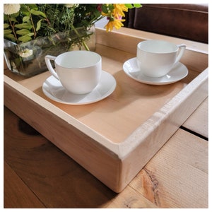 Bandeja de servicio de madera rectangular rústica / Pequeña bandeja otomana