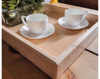 Rustic Rectangular Wood Serving Tray | Small Ottoman Tray