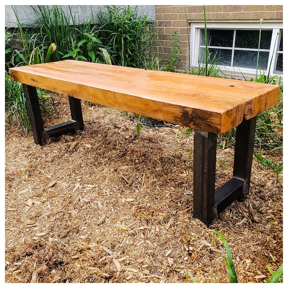 Outdoor Thick Wood Bench With H Style Metal Legs Canada Outdoor Thick Wood Bench With H Style, Outdoor Bench Legs Canada