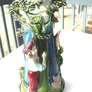 18th Century French Majolica Figural Vase: Charming Depiction of a Boy in Pantaloons