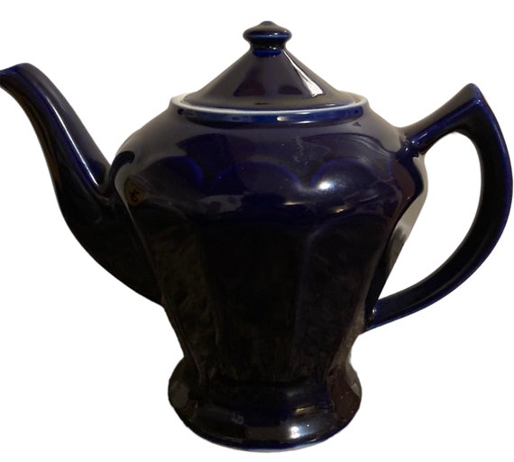 Vintage Hall Cobalt Blue Teapot Etsy