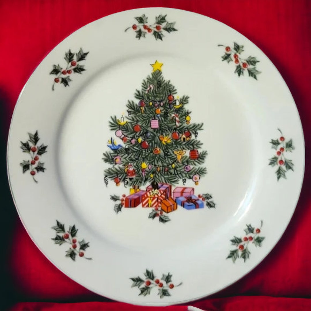 Set of 4 Gibson Noel Morning Christmas Dessert Plates Etsy