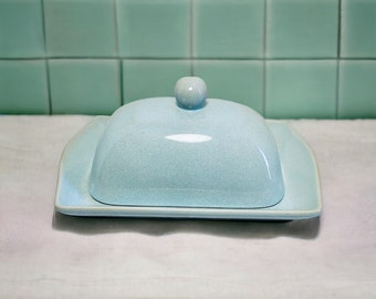 Butter Dish Light Blue Ceramic by Boston Warehouse