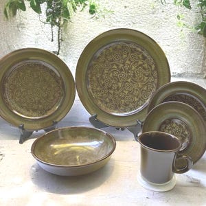 Franciscan Maderia Dinnerware Set  Replacments, Salad and Bread Plates, Cup & Saucers, Platter, Cream and Sugar Set, Made in USA  1970's,