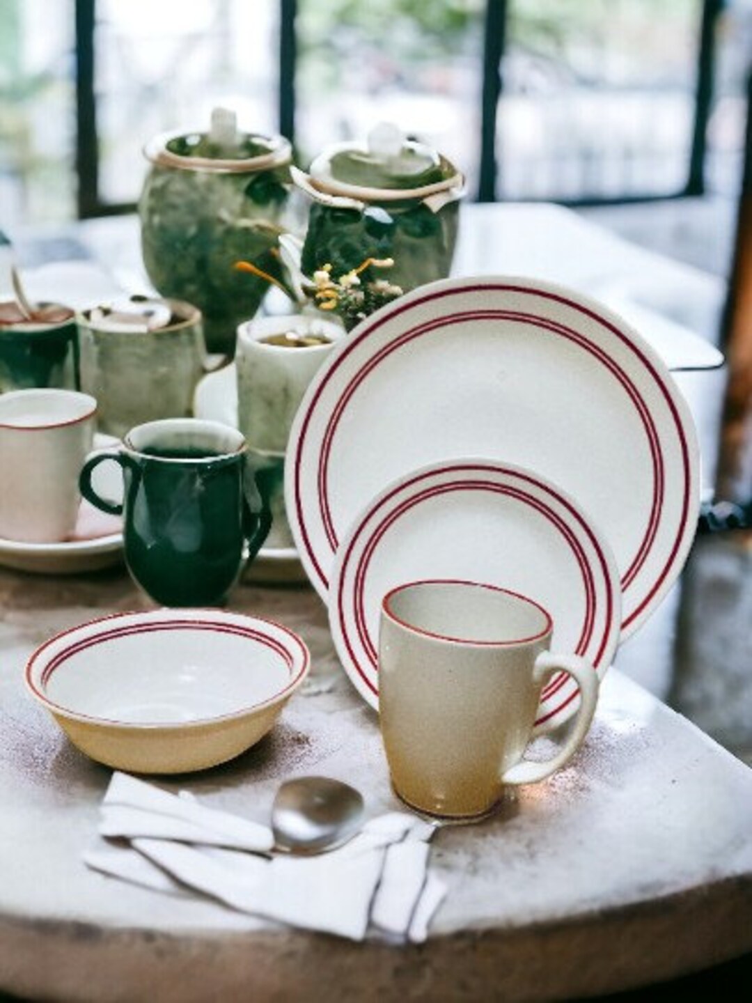 16 Piece Corelle Classic Cafe Red Dinnerware Set Etsy