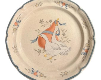 Platos de ensalada Vintage International China Marmalade Goose de 7,75" - Juego de 4, Hechos en Japón en la década de 1980, Platos de repuesto Country Core Cottagecore
