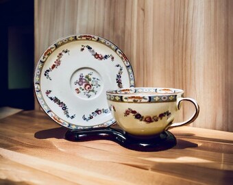 Ensemble de 4 tasses à thé vintage J & G Meakin Sol Richmond Angleterre peintes à la main