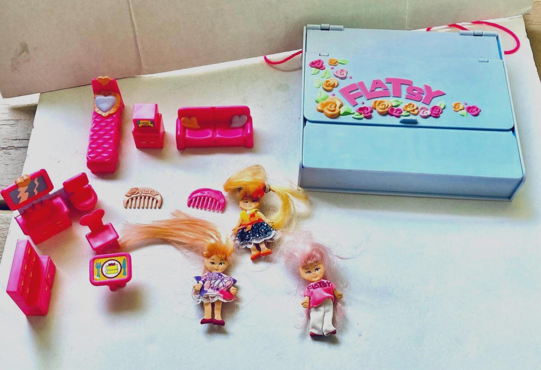 Flatsy Patsy Vintage 90s Justoys FLATSY Doll Pocketbook Playhouse | 1994 Retro ...