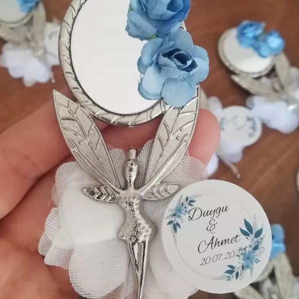 Guest gift personalized hand mirror, ideal gift wedding baptism birth baby shower communion Söz