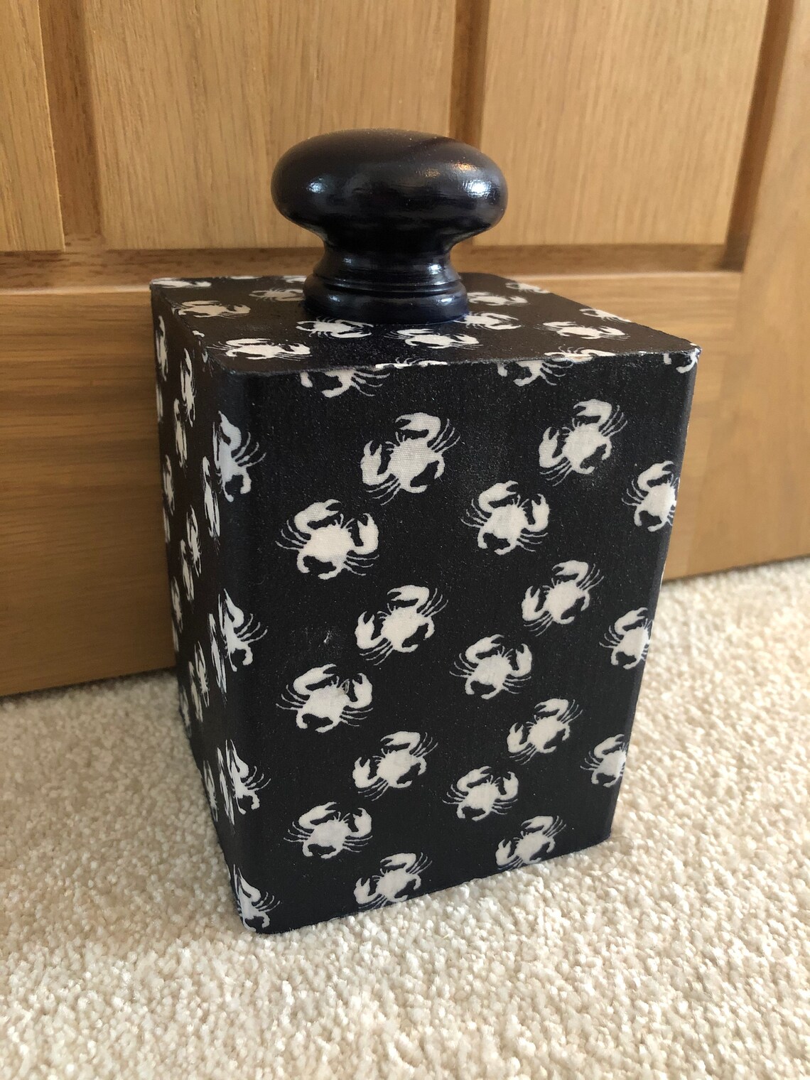 DOOR STOP Quirky Unique Handcrafted Fabric Covered Oak Etsy