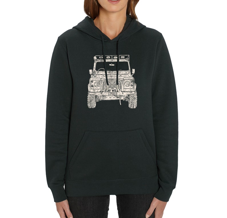 Land Rover Defender Print Adults Unisex Black Slogan Hoodie | Etsy