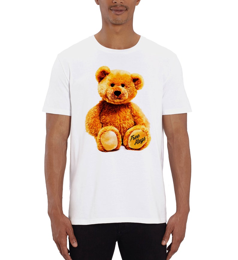 Free Hugs Teddy Bear Print Men's T-Shirt | Etsy
