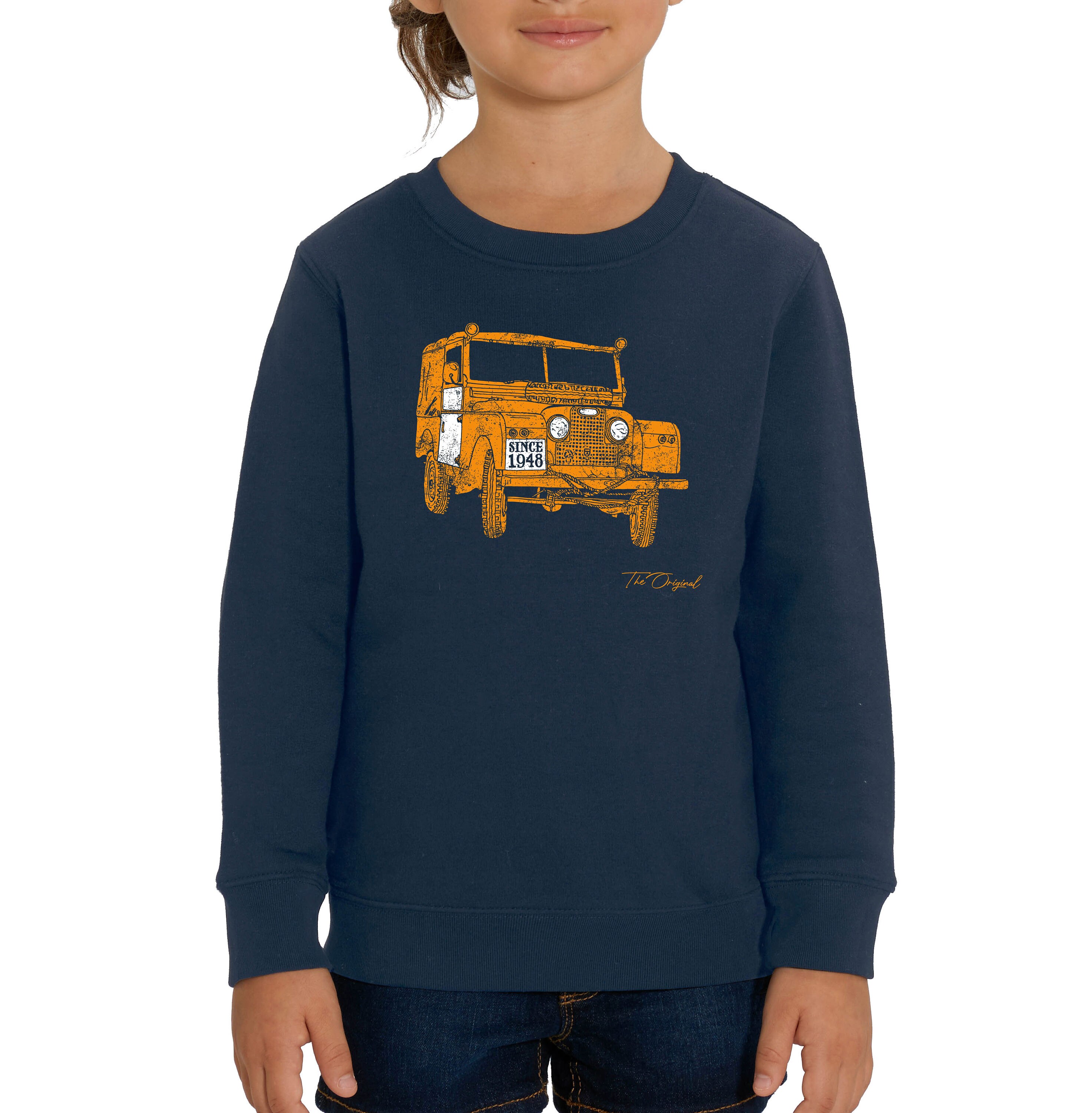 navy slogan sweatshirt