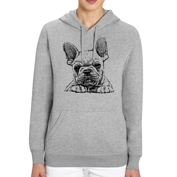 French Bulldog Frenchie Sketch Print Adults Unisex Hoodie