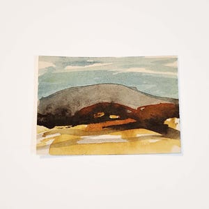 ACEO cards ATC, collectable original mini abstract landscape painting on watercolor paper, acrylic painting, "A2001" Modern Contemporary Art