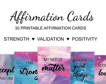 Affirmation Cards, Printable Cards, Motivational Cards, Positivity Cards, Manifestation Cards, Affirmation Deck, Daily Affirmation