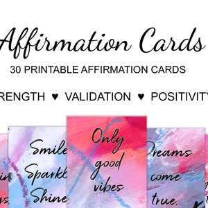 Cartões de Afirmação, Cartões para Imprimir, Cartões Motivacionais, Cartões de Positividade, Cartões de Manifestação, Baralho de Afirmações Diárias, Vermelho e Roxo